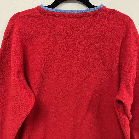 Vintage Y2K Mickey Charmer Red Fleece Pullover L Disney Jerry Leigh Embroidered - Picture 4 of 14